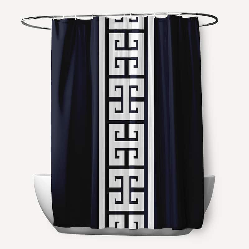 Key Stripedd Print 71x74-inch Shower Curtain - Navy