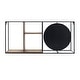 preview thumbnail 4 of 7, 34" Wall Shelf with Mirror Contemporary Farmhouse Rustic Mounted Metal Shelf in Black/Brown with Mirror for Bathroom,