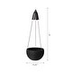 preview thumbnail 5 of 12, 30"H Solar Lighted Plastic Hanging Planter, Black/ White/ Tan by Glitzhome
