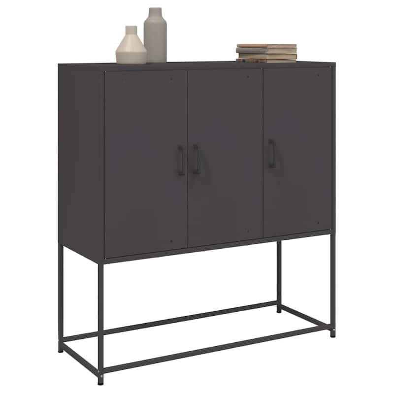 vidaXL Highboard Storage Side Cabinet Cupboard Living Room Furniture Steel - 39.6 x 39.6 x 42.1