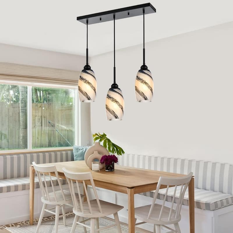 3 light kitchen island light black pendant light glass, metal chandelier light