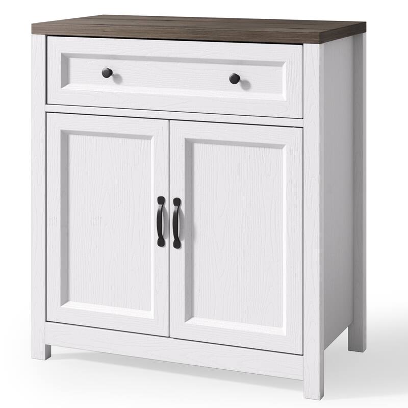Kitchen Storage Cabinet with Adjustable Shelf, Farmhouse Coffee Bar Sideboard Buffet with Large Drawer