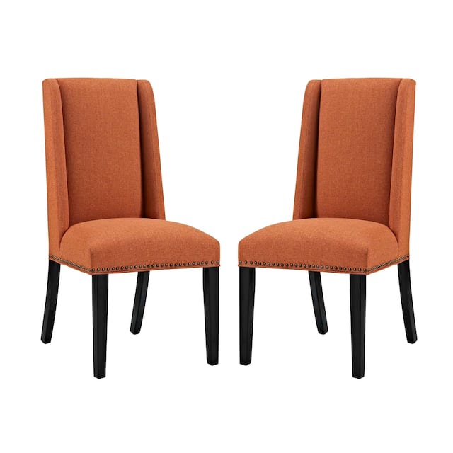 Modway Baron Fabric Upholstered Dining Chairs (Set of 2) - Orange