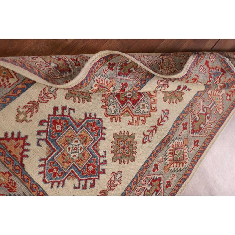 Kazak Oriental Accent Rug Handmade Beige Wool Carpet - 3'3"x 5'1"