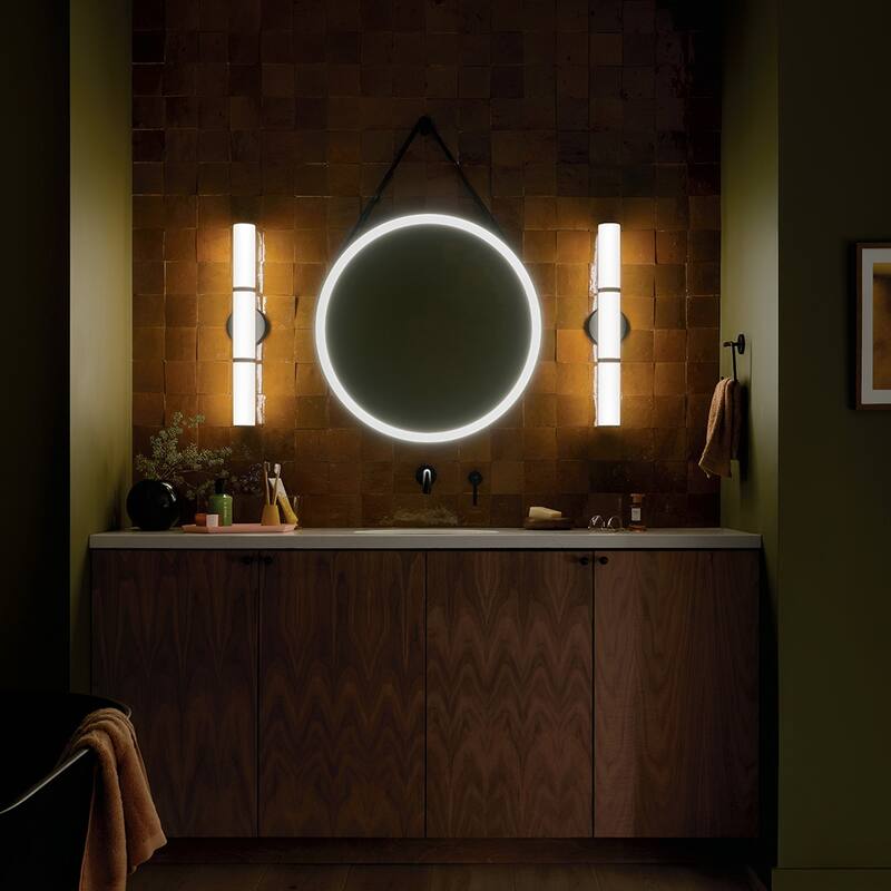 Kichler Lighting Rosh 24.25" Bath Bar Medium LED with White Glass in Black