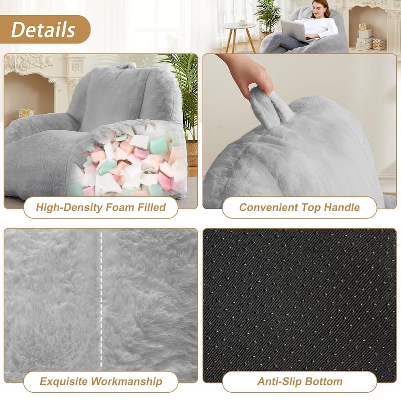 Large Bean Bag Chair, Comfortable Lounge Chair with Armrests