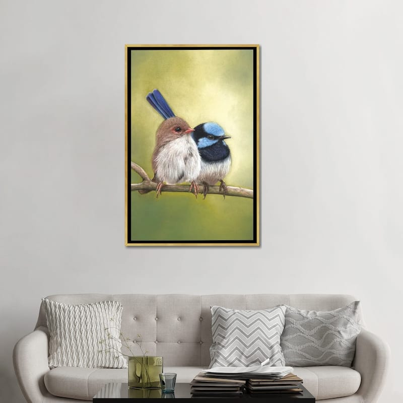 iCanvas "Superb Fairy Wren Couple" by Ann Hutchinson Framed