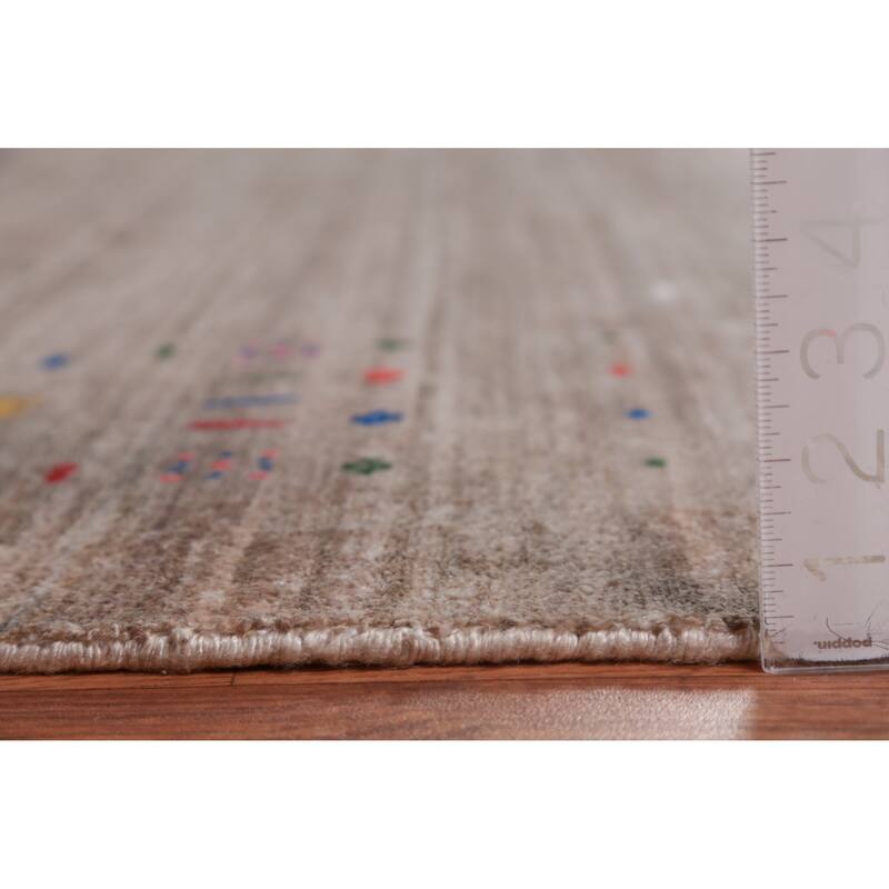 Gabbeh Indian Area Rug Handmade Silk Carpet - 9'3" x 11'10"