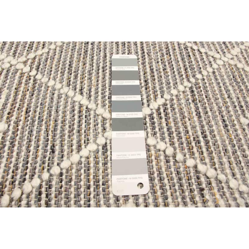 ECARPETGALLERY Braid weave Sienna Grey Wool Rug - 5'2 x 7'6