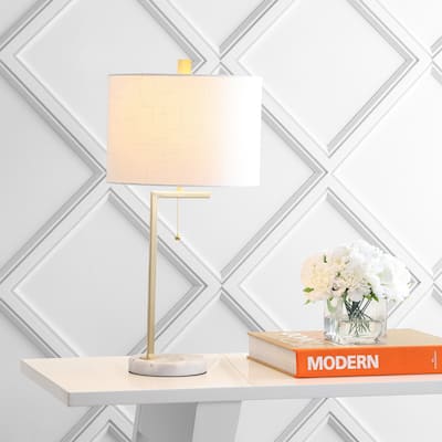 Alyssa 24.5" Metal/Marble LED Table Lamp by JONATHAN Y