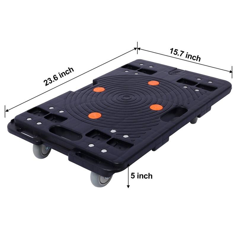 2 PCS Heavy Duty Rolling Mover, Interlocking Moving Dolly w/ 4 Wheels