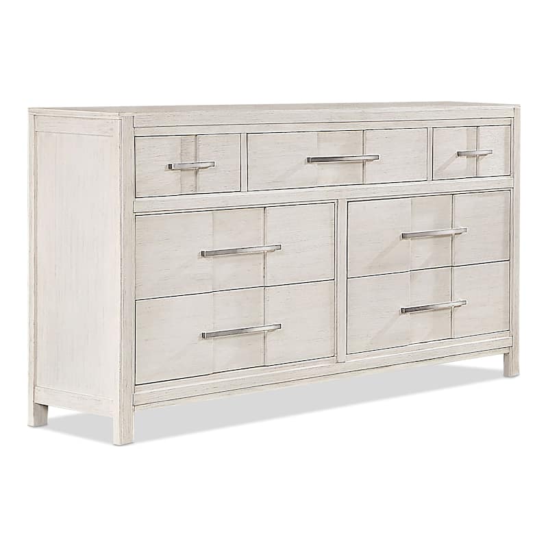 Tass Transitional Gray 56-inch Wide 7-Drawer Solid Wood Dresser by Furniture of America