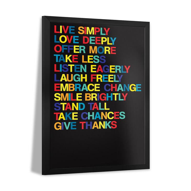 For A Better Life (Colors On Black) Premium Framed Poster by The Usual Designers
