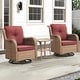 preview thumbnail 10 of 110, Pocassy 3-Piece Outdoor Swivel Bistro Set, Wicker Rocking Chairs