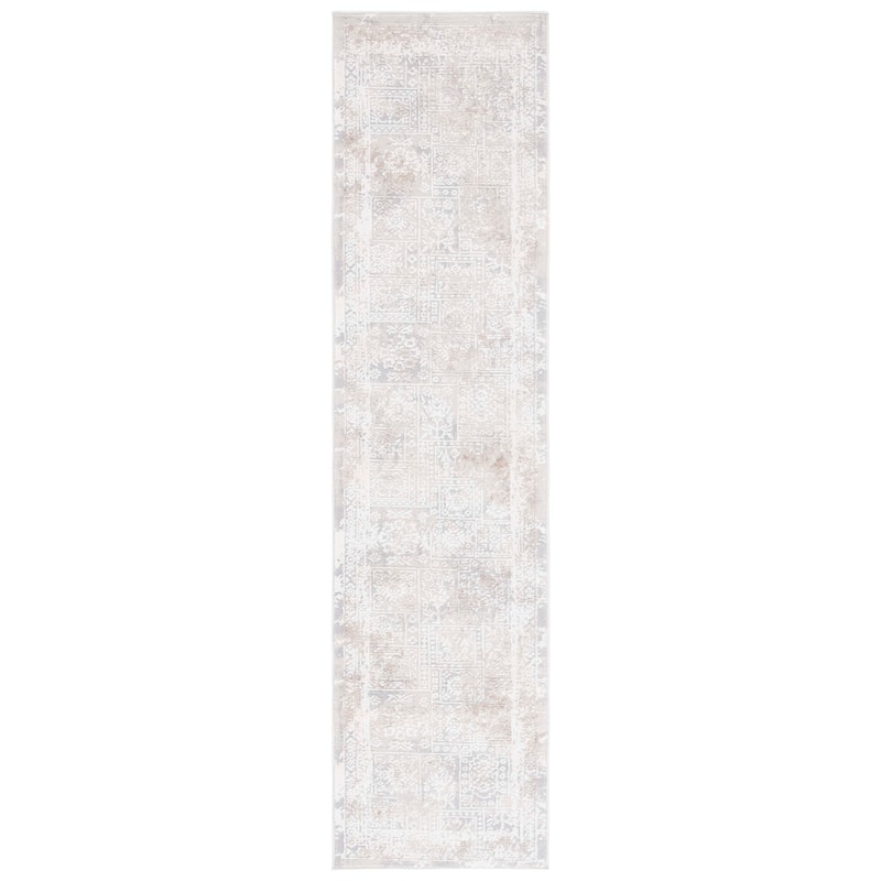 SAFAVIEH Hanna Loriann Contemporary Rug - 2' x 8' Runner - Ivory Grey/Beige
