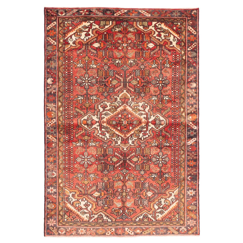 ECARPETGALLERY Hand-knotted Andelz Red Wool Rug - 4'9 x 6'9