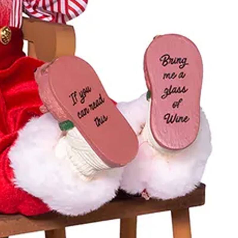 Kurt Adler 18 Inch Kringle Claus Sitting in Chair with Gifts