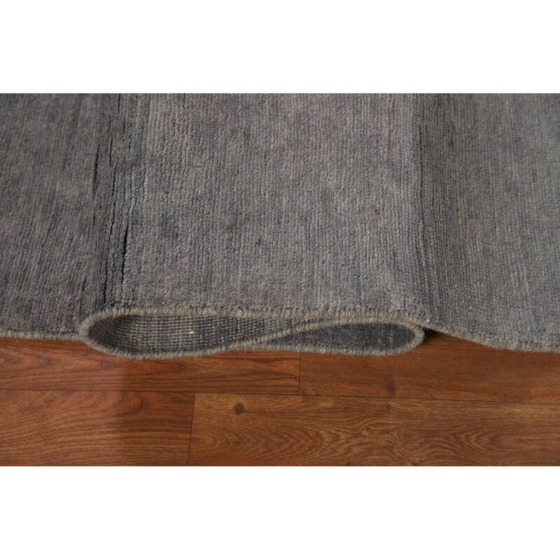 Gray Gabbeh Modern Area Rug Hand-Knotted Wool Carpet - 4'11" x 6'6"