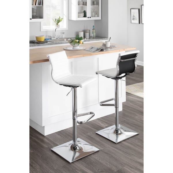 slide 2 of 13, Porch & Den Tower Master Contemporary Adjustable Bar Stool in Faux Leather