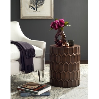 SAFAVIEH Corey Antique Copper Side Tables - 15" x 15" x 19.5"