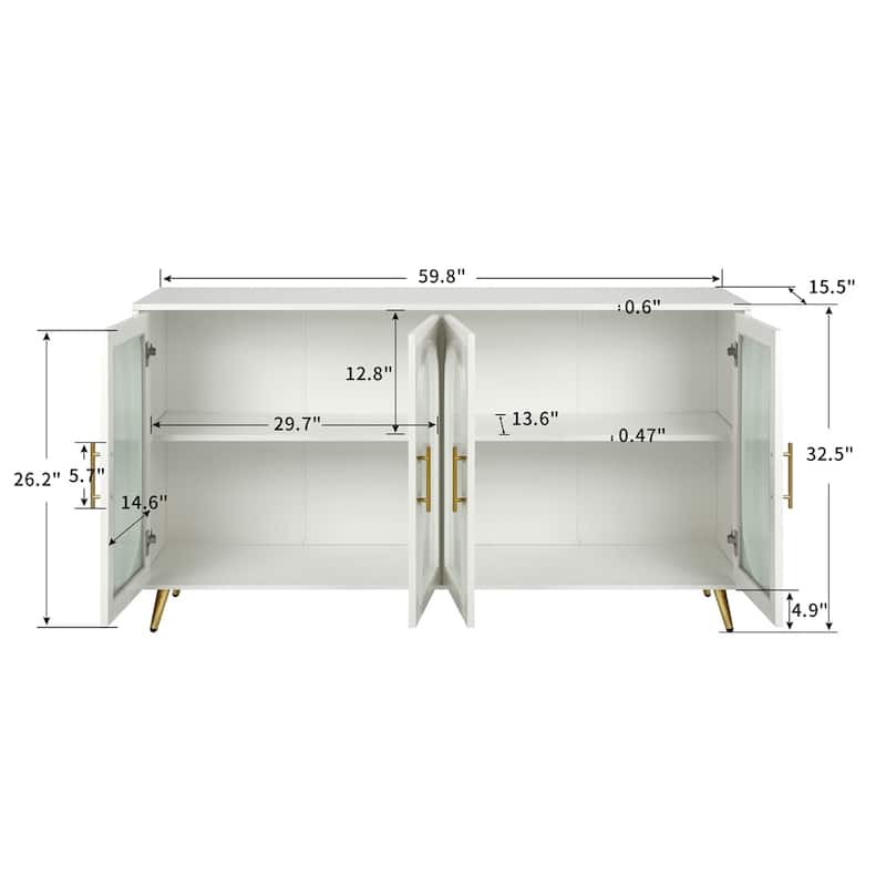 Sideboard Storage Cabinet & Adjustable Shelves for Living Room Bedroom