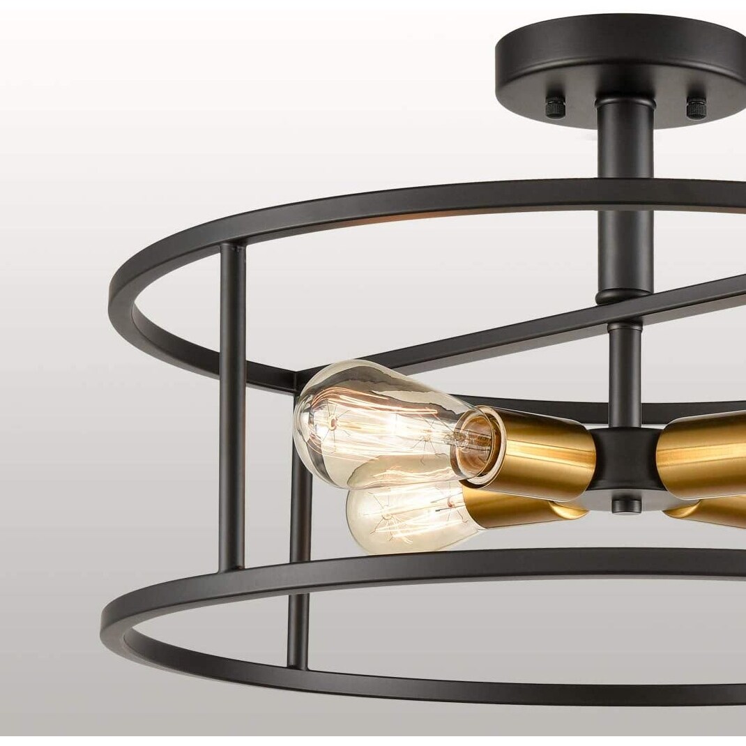 Black metal semi flush ceiling light deals