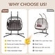 preview thumbnail 3 of 6, EROMMY Hanging Egg Chair with Stand, Foldable Indoor/Outdoor Swing Chair includes Cushion and Pillow, Patio Wicker Swing