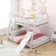 preview thumbnail 26 of 28, Costway Twin Over Queen Bunk Bed House Shaped Bed Frame with Climbing - See Details