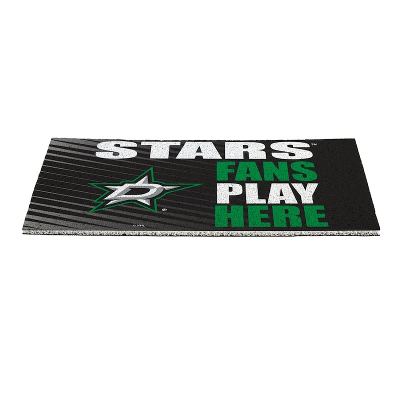 28 in. x 16 in. Dallas Stars "Fans Play Here" PVC Door Mat