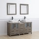 preview thumbnail 17 of 28, Vanity Art 60" Double Sink Bathroom Vanity Set with Engineered Marble Top and Free Mirror - 60 W X 18.5 D X 31.1 H