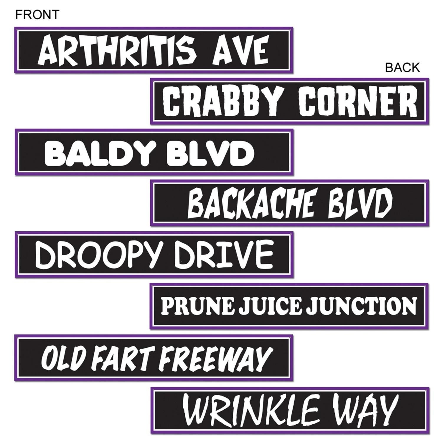 Shop Club Pack Of 48 Black And White Over The Hill Street Sign
