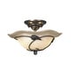 preview thumbnail 1 of 2, Vaxcel Lighting Vine 2 Light Semi-Flush Indoor Ceiling Fixture with Oil Shale
