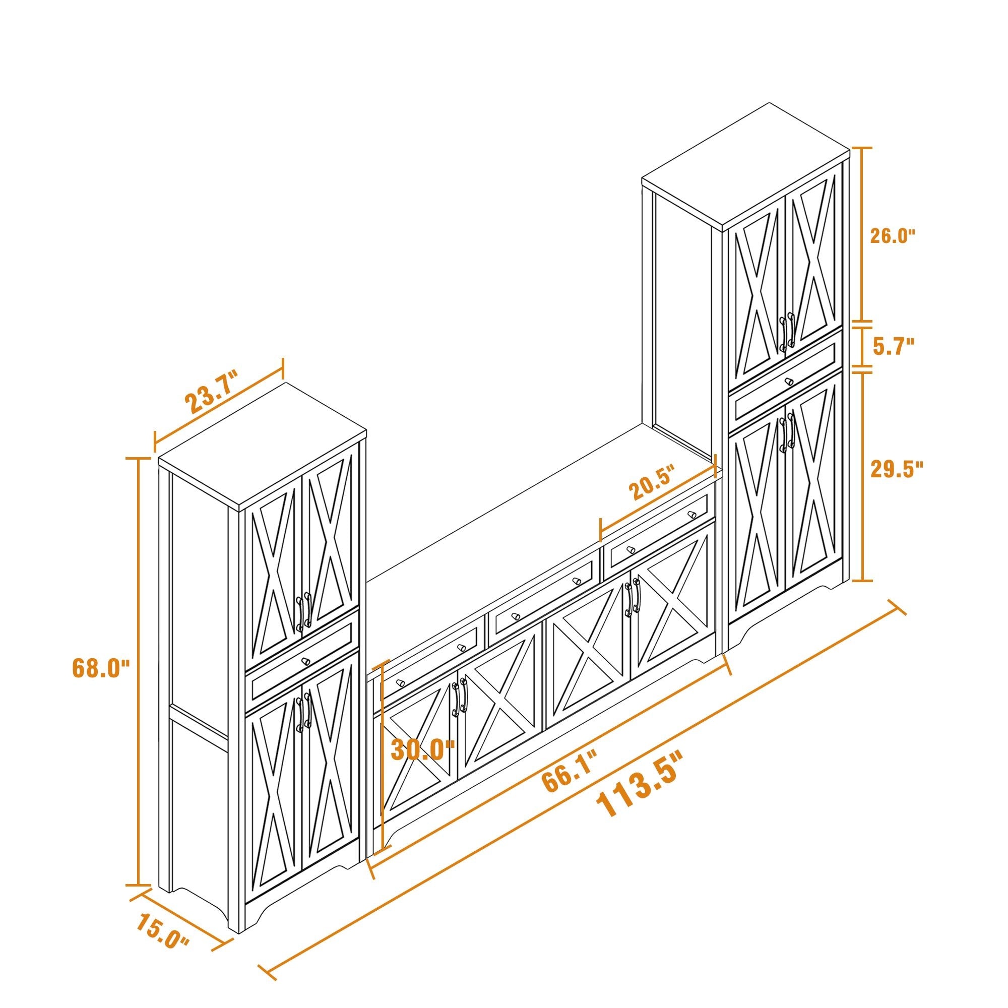 TV Cabinet Set Multifunctional TV Wall