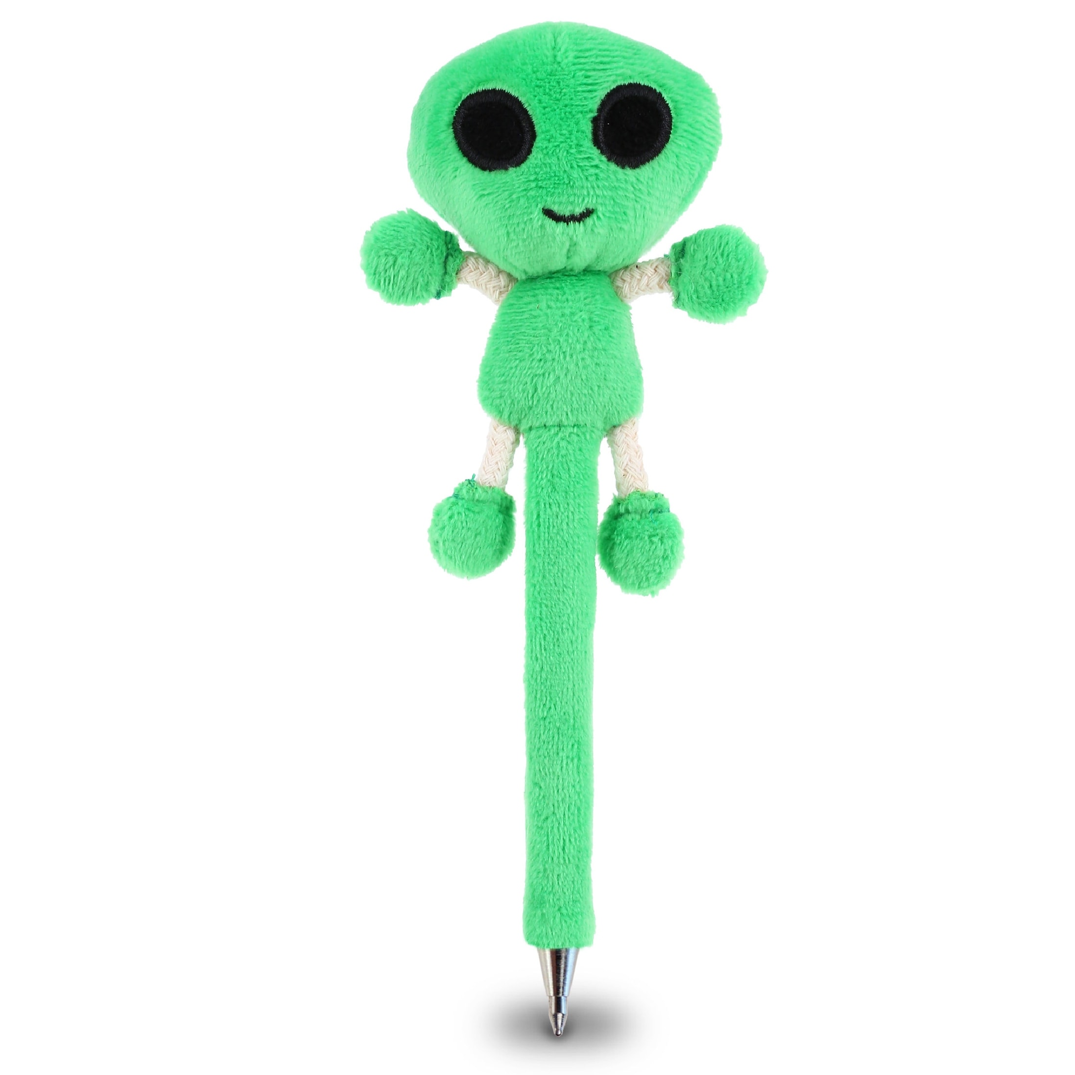 DolliBu Green Alien Plush Pen - Soft Stuffed Toy Ballpoint Pen