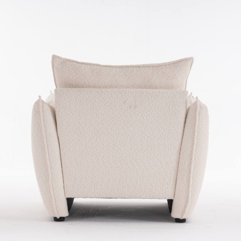 Chenille Sharp-Angle Accent Chairs with Steel Frame and Tool-Free Assembly