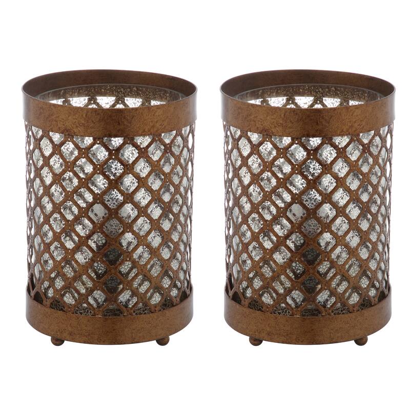 SAFAVIEH Lighting Terra 12-inch Borden Gold Lamp (Set of 2) - 7.75"x7.75"x11.5" - 8Wx8Dx12H