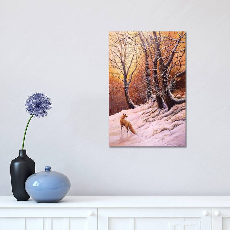 iCanvas "Winter Glow - Fox And Pheasant" by Jeremy Paul Canvas Print - 18x12x1.5