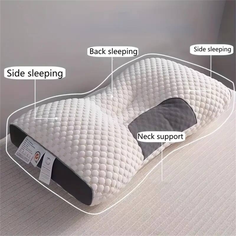 Ergonomic Cervical Neck Pillows Set of 4, Orthopedic Contour Support with Washable Covers - N/A