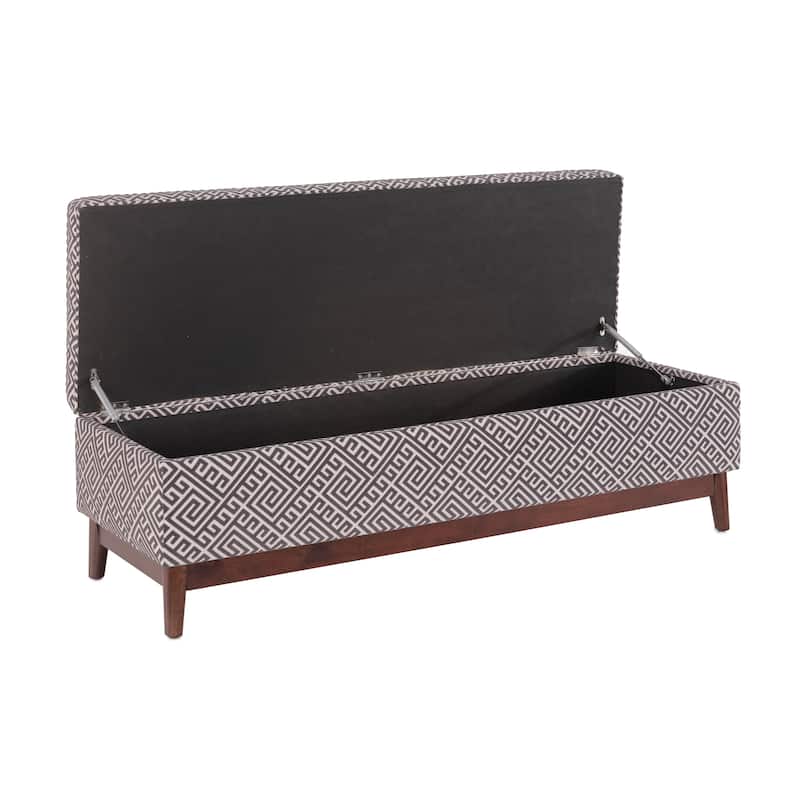 Brooke Transitional Wood Trim Tufted Storage Ottoman