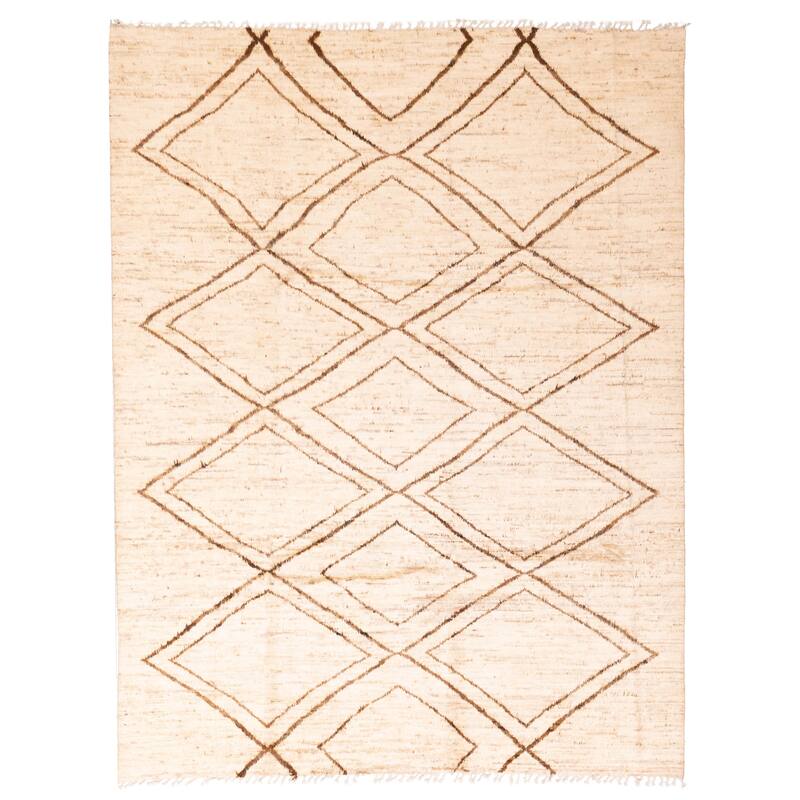 ECARPETGALLERY Hand-knotted Pak Finest Marrakesh Beige Wool Rug - 9'1 x 11'10