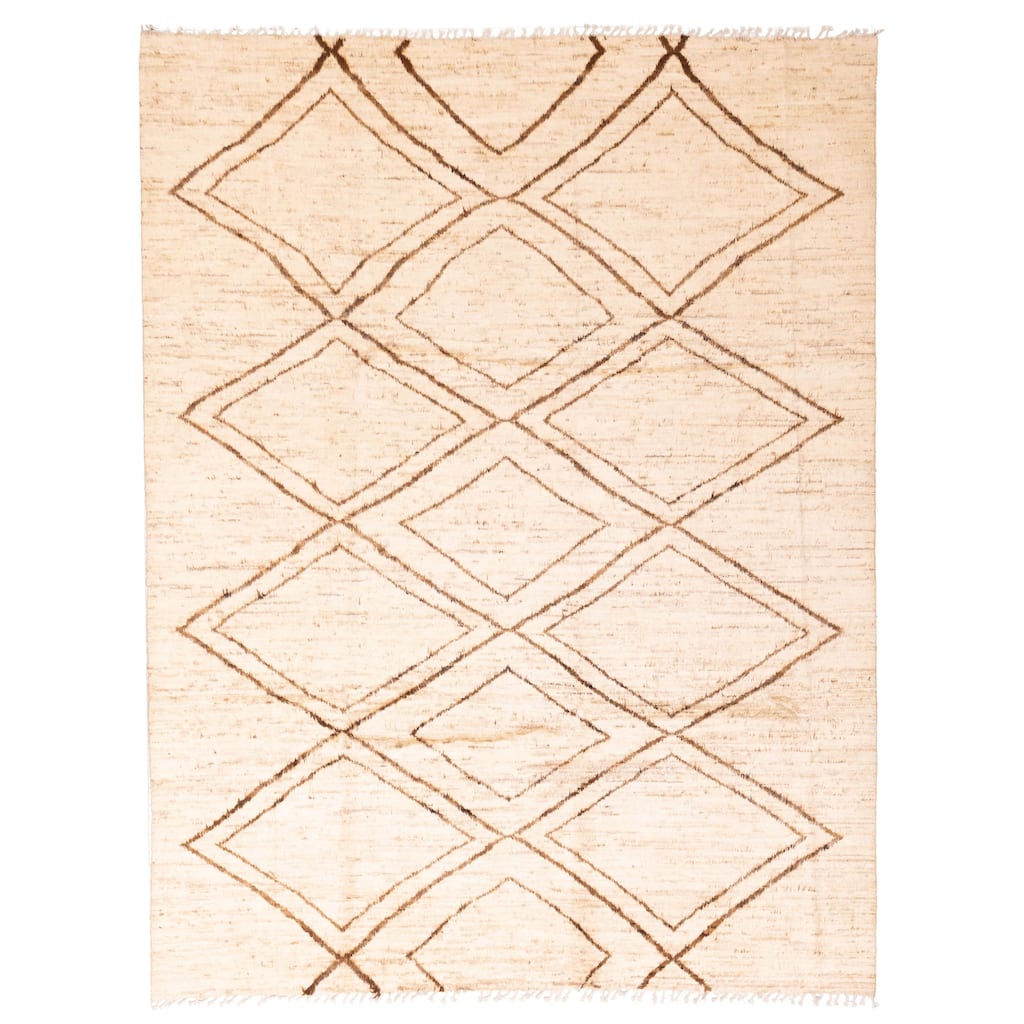ECARPETGALLERY Hand-knotted Pak Finest Marrakesh Beige Wool Rug - 9'1 x 11'10