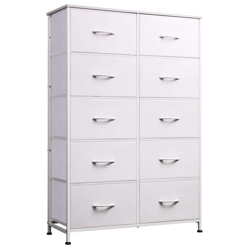 Tall Dresser for Bedroom with 10 Drawers - White