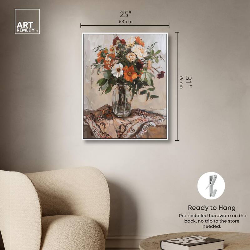 Delicate Glass Vase and Flowers Canvas by Art Remedy