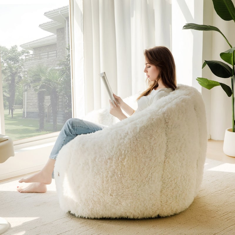 Giant Bean Bag Chair,Shell-Shaped Oversized Bean Bag Chair with Fille