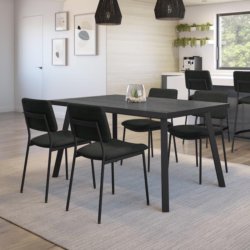 Amisco Sullivan Upholstered Dining Chair with Open Back and Metal Legs