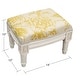 preview thumbnail 2 of 1, Mustard Peony Footstool with antique white finish
