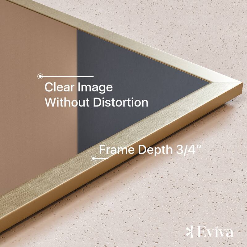 Eviva Gold 36" x 30" Rectangular Gold Metal Framed Mirror
