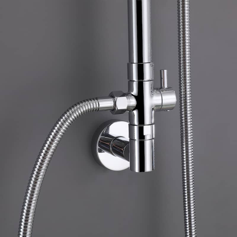 Rbrohant Wall Mounted Exposed Rain Combo Set, Shower System with 10" Showerhead and Handheld Showerhead
