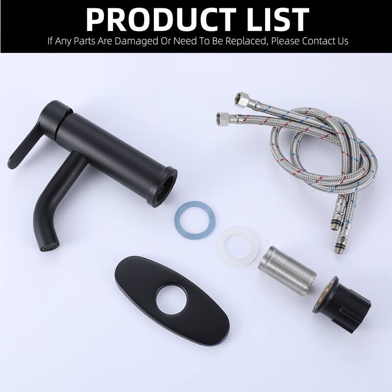 Single Hole Single-Handle Bathroom Faucet with Deck Plate