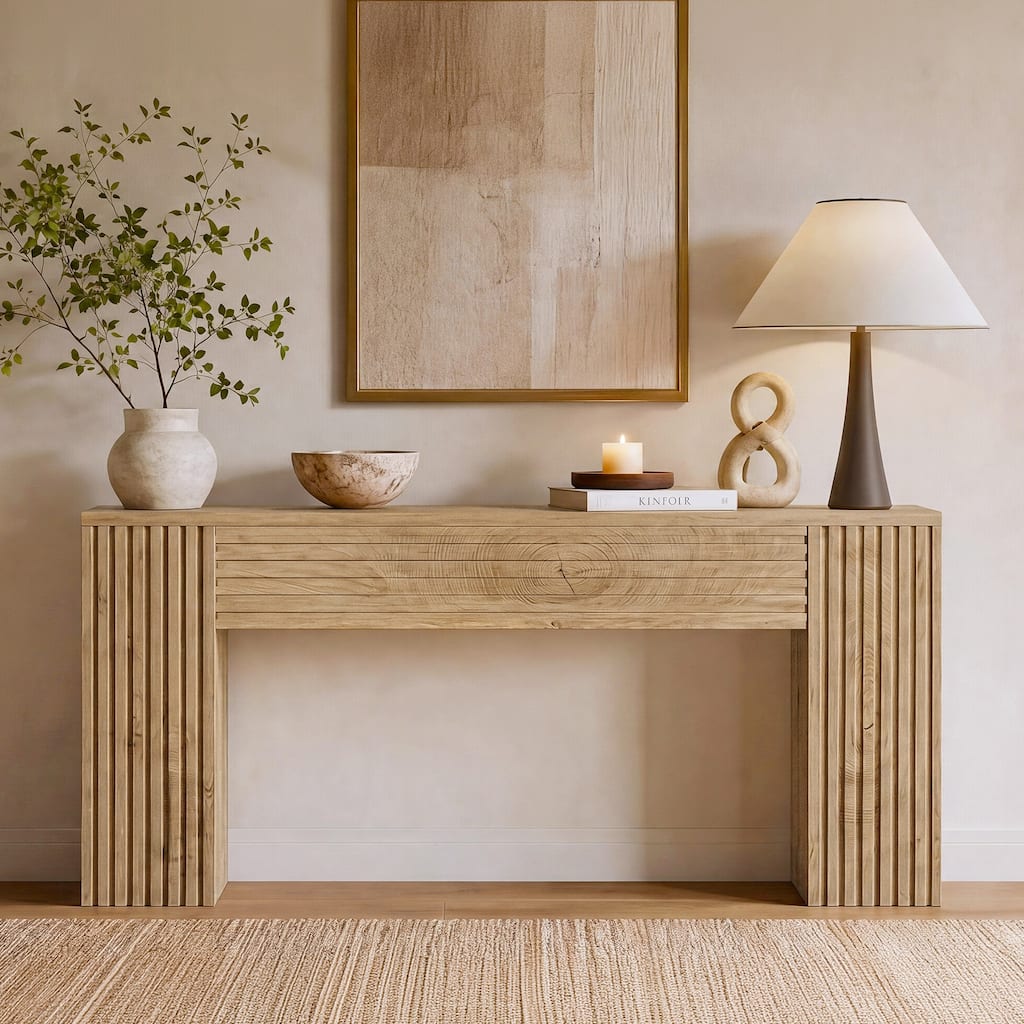 Farmhouse Narrow Entryway Table Behind Couch for Living Room